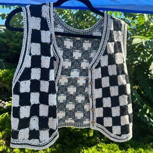 Patterned Knit Vest - Made in Korea